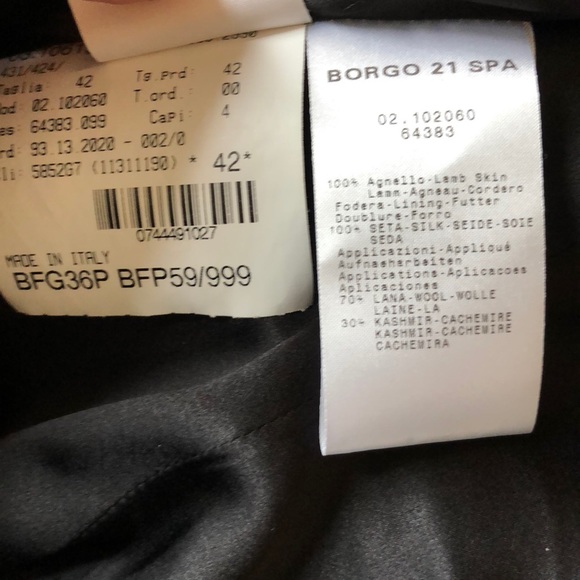 Georgio Armani Borgo 21 Black Leather Moto Jacket - Picture 4 of 6